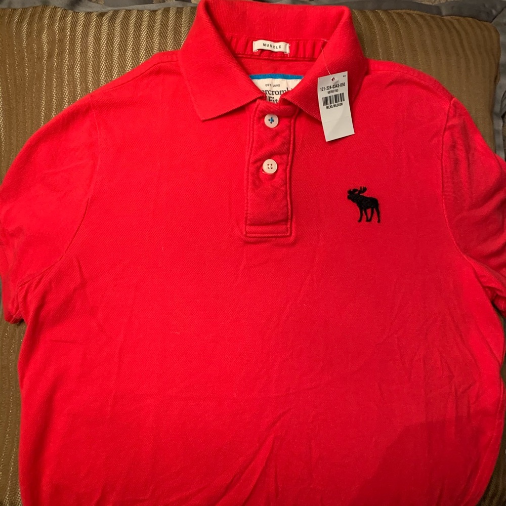 Men’s red Abercrombie polo